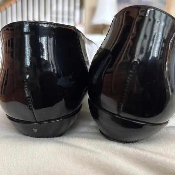 Stuart Weitzman Black Peep Toe Flats - Size 11 - Picture 7 of 11